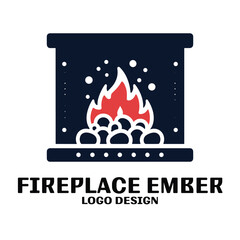 Fireplace Ember Vector Logo Design