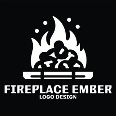 Fireplace Ember Vector Logo Design