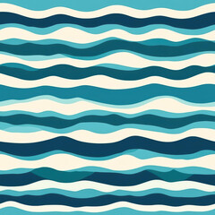 Vibrant seamless waves pattern perfect for kids clothing, notebooks, and summer accessories. Fresh design, clean and fun