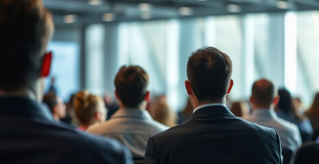 Fototapeta premium Business Conference Attendees Listening to Presentation