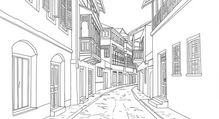 Fototapeta premium Zanzibar Stone Town Architectural Outline