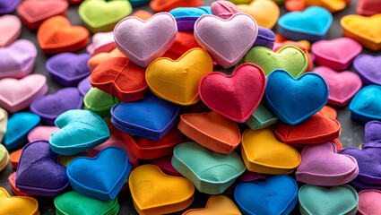 Colorful hearts creating a joyful vibrant scene