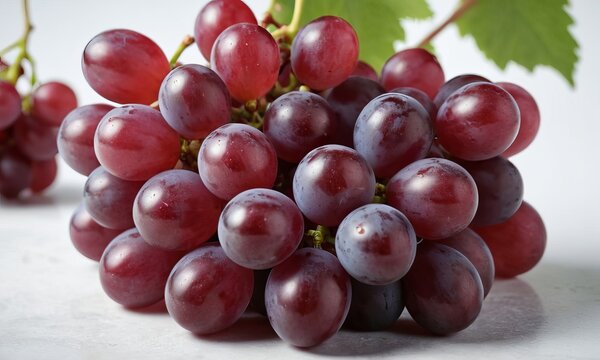 Delicious bunch of fresh red grapes, healthy snack and fruit treat
