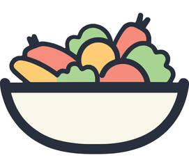 Fresh Colorful Fruit and Vegetable Bowl Nutrition