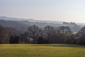 Walking around Mayfiled in the countryside in winter, East Sussex, England