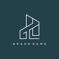 GL line art initials and building logo vector © Dwi