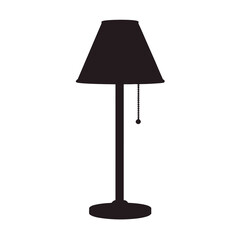 Table Lamp Icon Silhouette on White Background