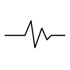Heartbeat Line Icon Silhouette on White Background