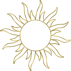 Gold Glitter Sun Illustration