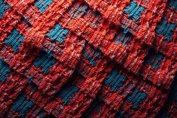 Intricate woven textile, repeating geometric design , seamless, cloth