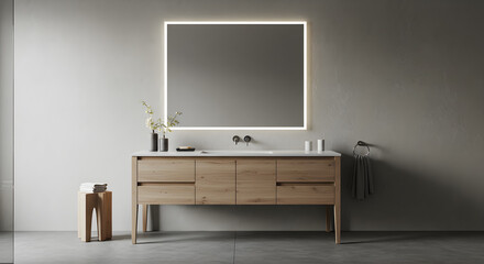 Modern Bathroom Interior Design Featuring a Textured Plaster Wall