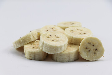 A Pile of Bananas Cut into Small Pieces