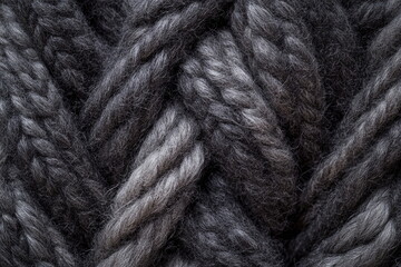 Fluffy grey wool texture in soft waves, filling the frame with a tactile, rich surface. Ideal as a minimal textile background for fashion branding or cozy design projects.
