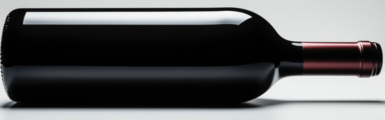 Blank label wine bottle isolated on a light background