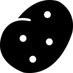 potato in bowl icon black color vector silhouette illustration isolated in white background, vegetable, food
