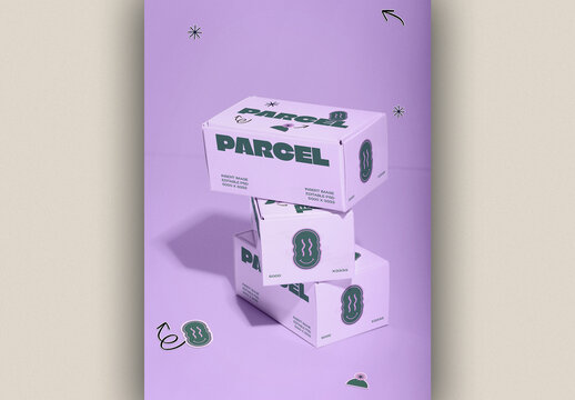 Stacked Box Packaging Mockup