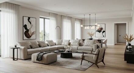 Contemporary Luxury Living Room Interior	