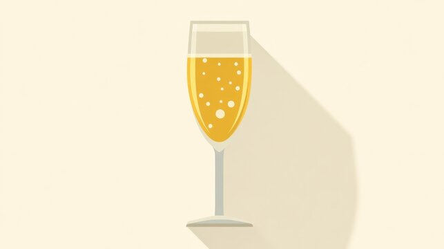 A refreshing glass of sparkling beverage with bubbles perfect for celebrations and festive occ
