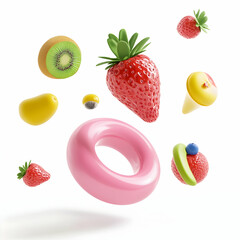 Fototapeta premium Tasty 3D Icons – Sweet and Savory Collection