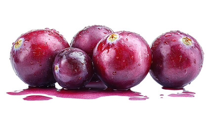 Fototapeta premium Fresh red plums on a white background