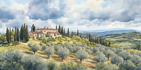 Tuscan Estate Landscape