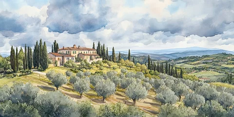 Fototapete Rund Tuscan Estate Landscape © MySamLobatobrock