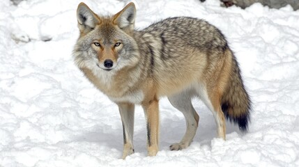 Obraz premium Coyotes in snowy landscape
