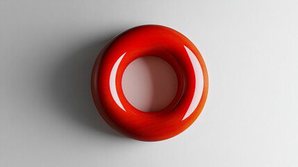 Red ring shape on a white background