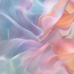 Obraz premium A flowing abstract design featuring soft pastel colors, creating a serene and ethereal atmosphere.