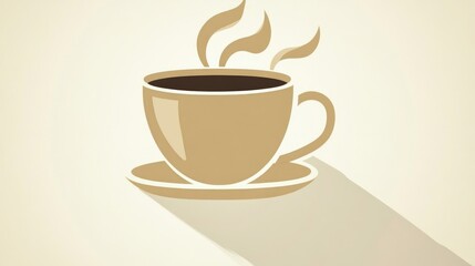 Obraz premium Steaming Hot Beverage in a Minimalist Cup Design for Culinary and Lifestyle Themes