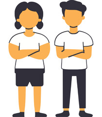 Obraz premium Casual Youth Characters Standing Together