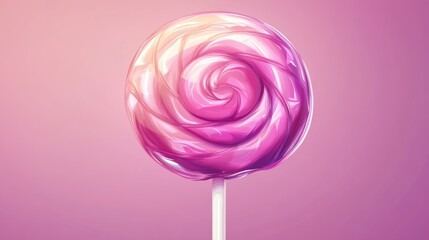 Swirling Candy Lollipop with Vibrant Pink and Purple Colors Sweet Treats Confectionery Art D