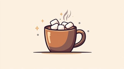 Obraz premium Warm and Cozy Hot Chocolate with Marshmallows Perfect for Winter Drinks Comforting Beverage I