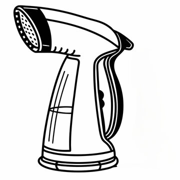 black and white handheld garment steamer clip art preview
