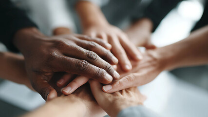 group of people holding hands