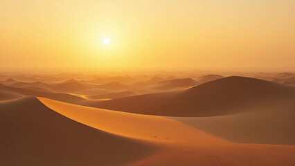 Minimalist Sand Dunes at Sunset