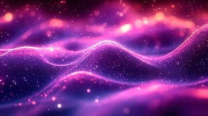 Obraz premium Radiant aurora with ethereal light particles drifting across cosmic waves