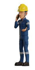 Isolate industrial operator is on the phone