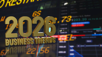 The Gold business trend 2026 for Business concept 3d Rendering.