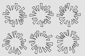 Obraz premium Abstract Hand Drawn Cartoon Firework Line Vintage Collection