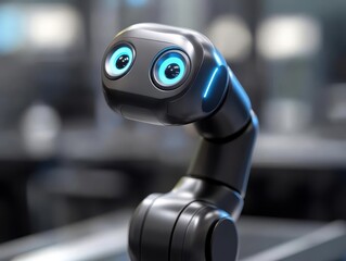 A closeup of a collaborative robot cobot helping workers on an assembly line, Cobots, Interactive and precise