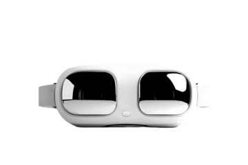 White Ergonomic Eye Massager with Reflective Pads, Studio Shot