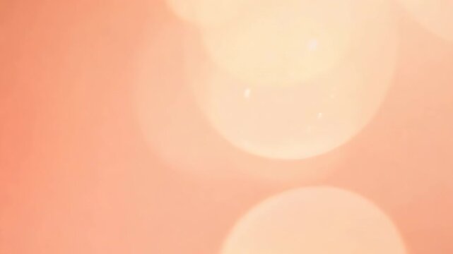 Abstract background with orange bubbles, circles, and various elements like a cup, bottle, milk, and sausage, creating a fresh, healthy, and vibrant scene
