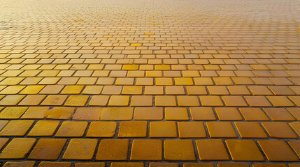Fototapeta premium Golden Cobblestone Pavement Texture