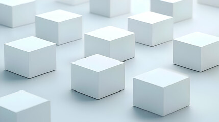 Fototapeta premium Abstract Geometric Pattern Of White Cubes