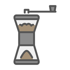 coffee grinder filled outline icon. grinder color line illustration.