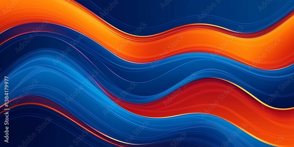 Wall mural vibrant abstract wavy pattern