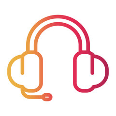 headset Line Gradient Icon