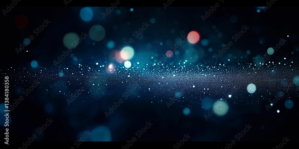 Wall mural abstract bokeh lights in a dark background creating a dreamy and magical atmosphere.