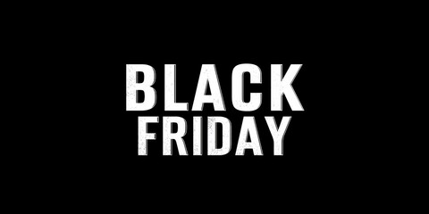 Fototapeta premium Black Friday text on a black background.